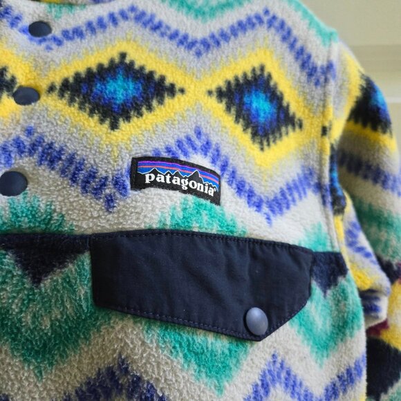 Patagonia Synchilla Snap-T Fleece Pullover Timber Twist Navy Blue Size Small - Picture 8 of 13